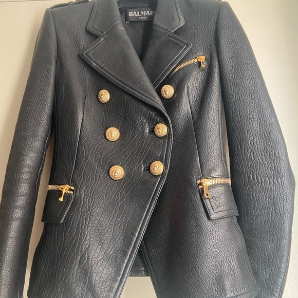 Balmain Black and Gold Blazer with Military-Inspired Design - Picture 3 of 10